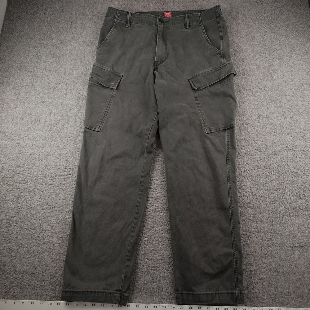 Levis XX Cargo Taper Pants Mens 36x30 Gray Stretch Utility Chino Workwear